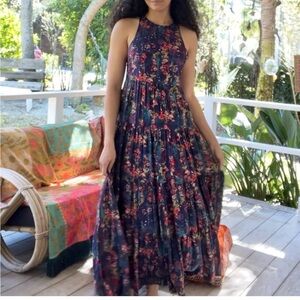 Natural Life Floral Halter Maxi Dress size Large